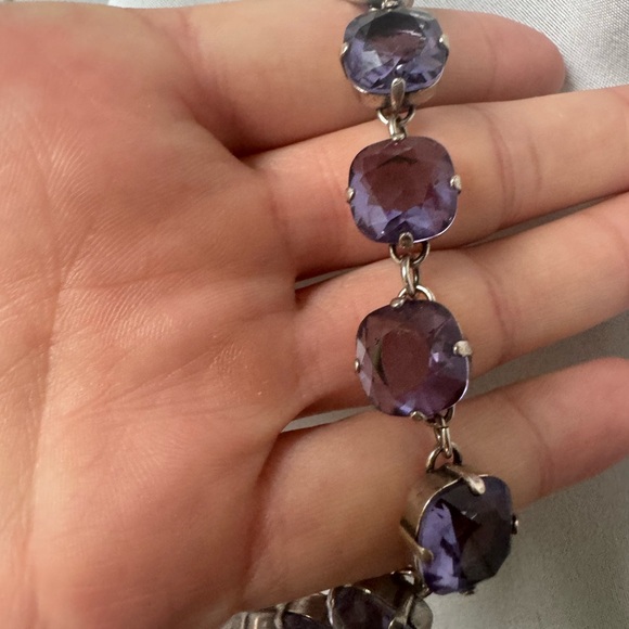 Catherine Popesco France amethyst color crystal bracelet - Picture 2 of 13